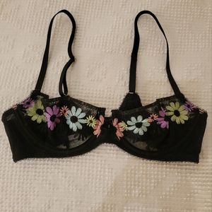 Savage X Fenty black bra with flowers
